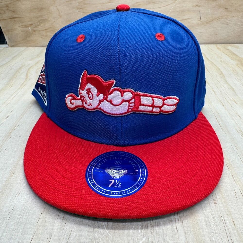 NEW Sankei Atoms Ebbets Field Flannels DNA Fitted Cap Hat Black sz 7 1/2